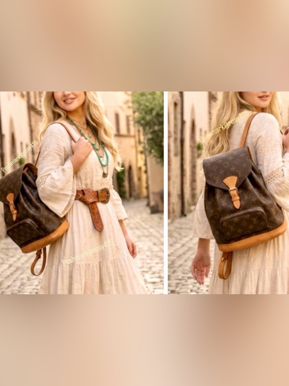 Louis Vuitton backpack montsouris mm LV monogram bag vintage designer backpack